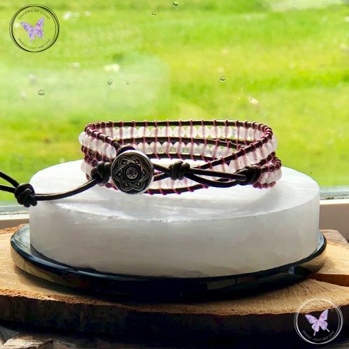Rose Quartz 4mm Double Wrap Bracelet